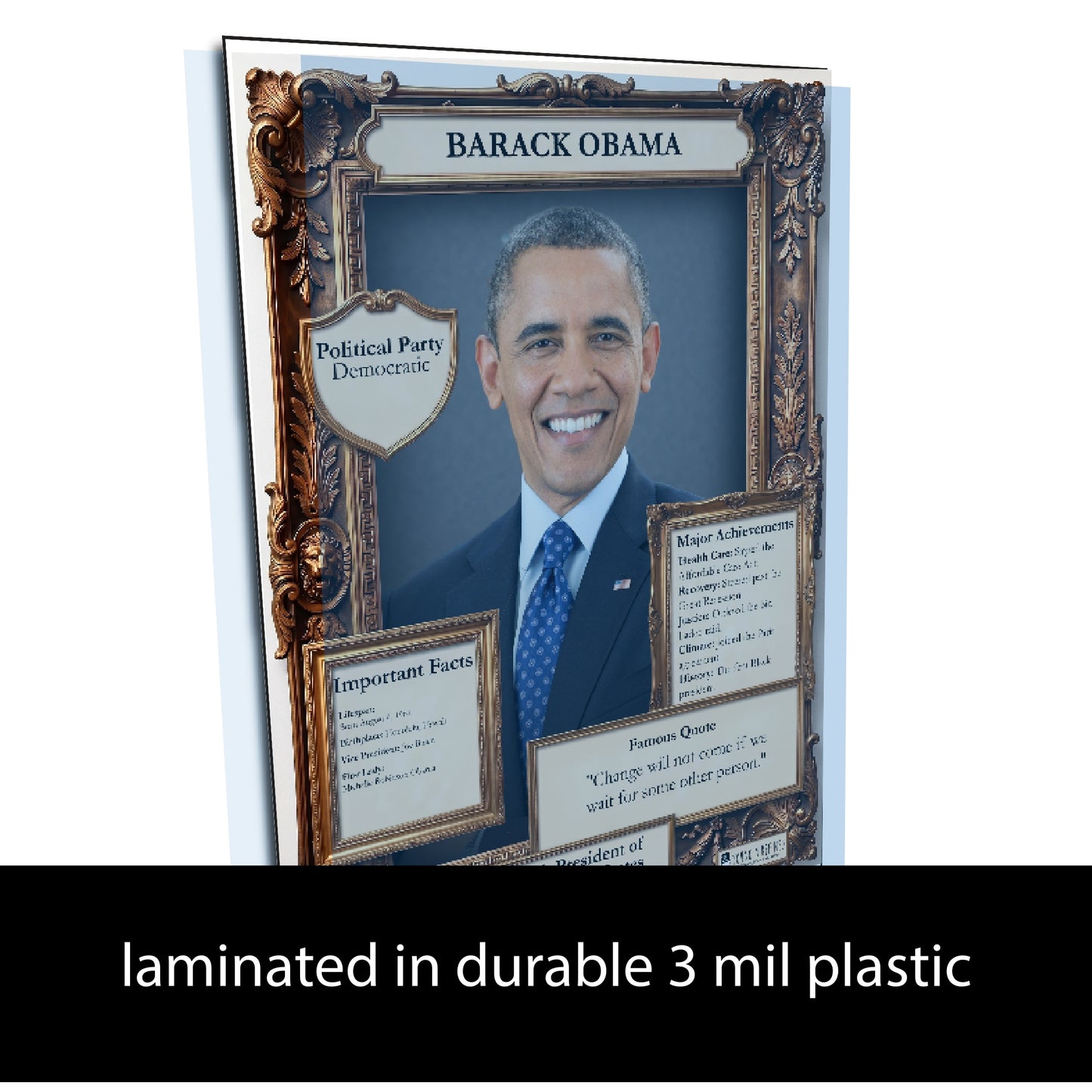 44th US President Barack Obama Inspirational Quote Poster - Young N Refined