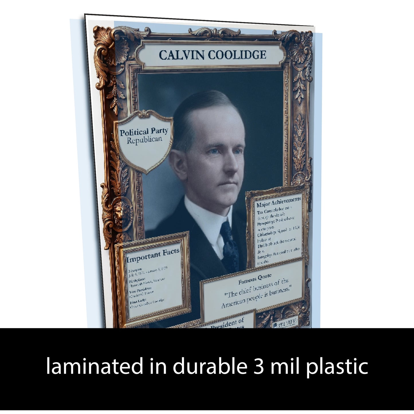 30th US President Calvin Coolidge Inspirational Quote Poster - Young N Refined