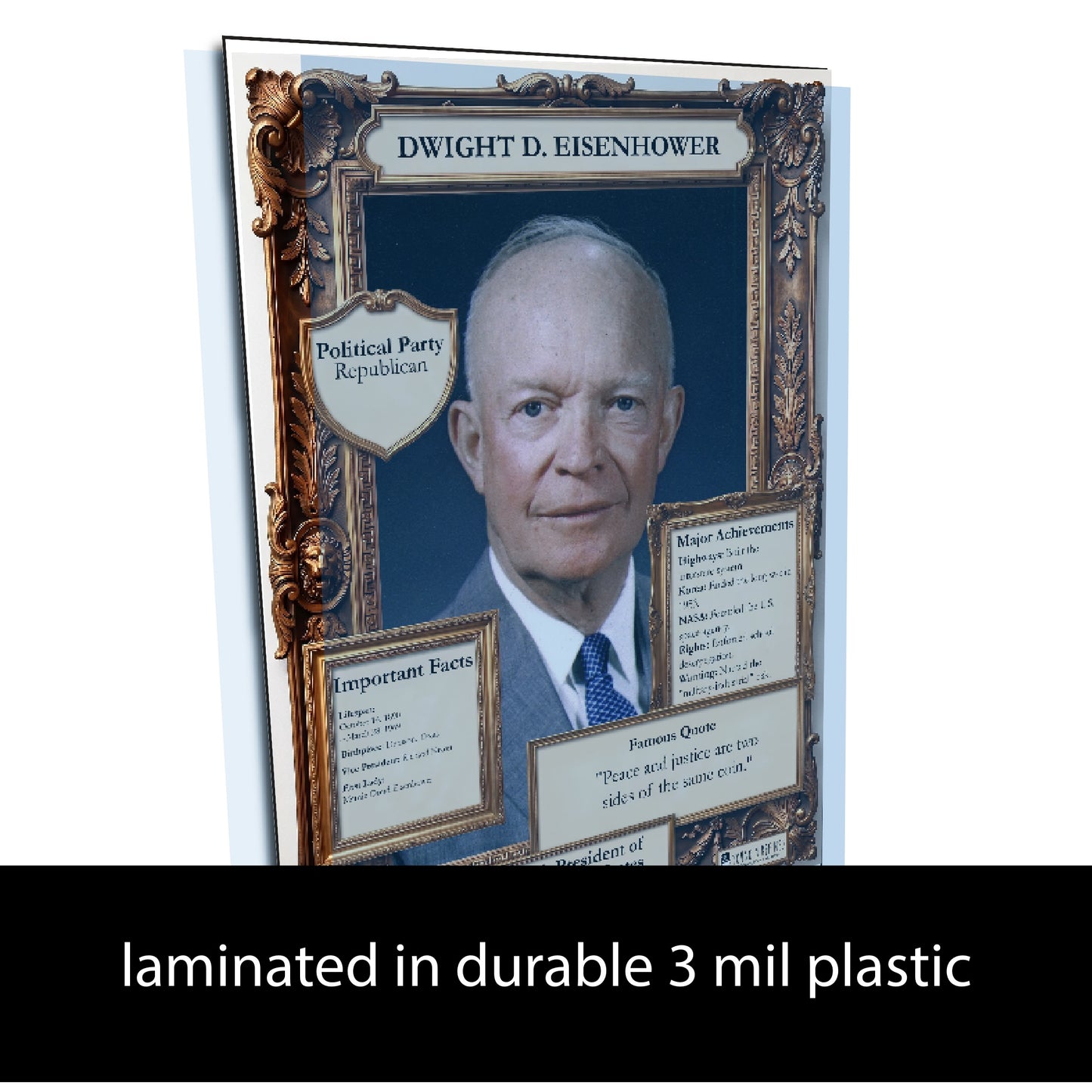 34th US President Dwight D. Eisenhower Inspirational Quote Poster - Young N Refined