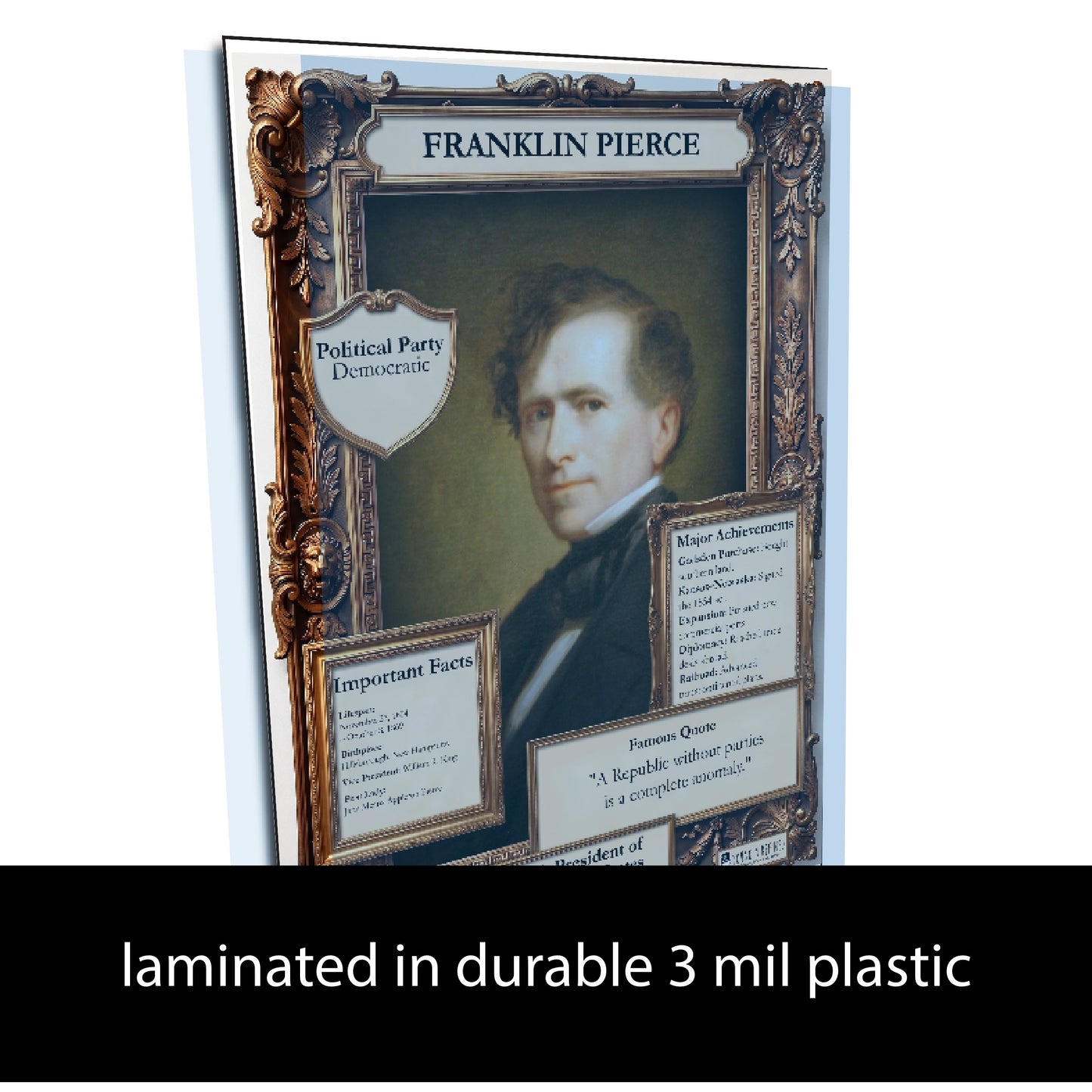 14th US President Franklin Pierce Inspirational Quote Poster - Young N Refined