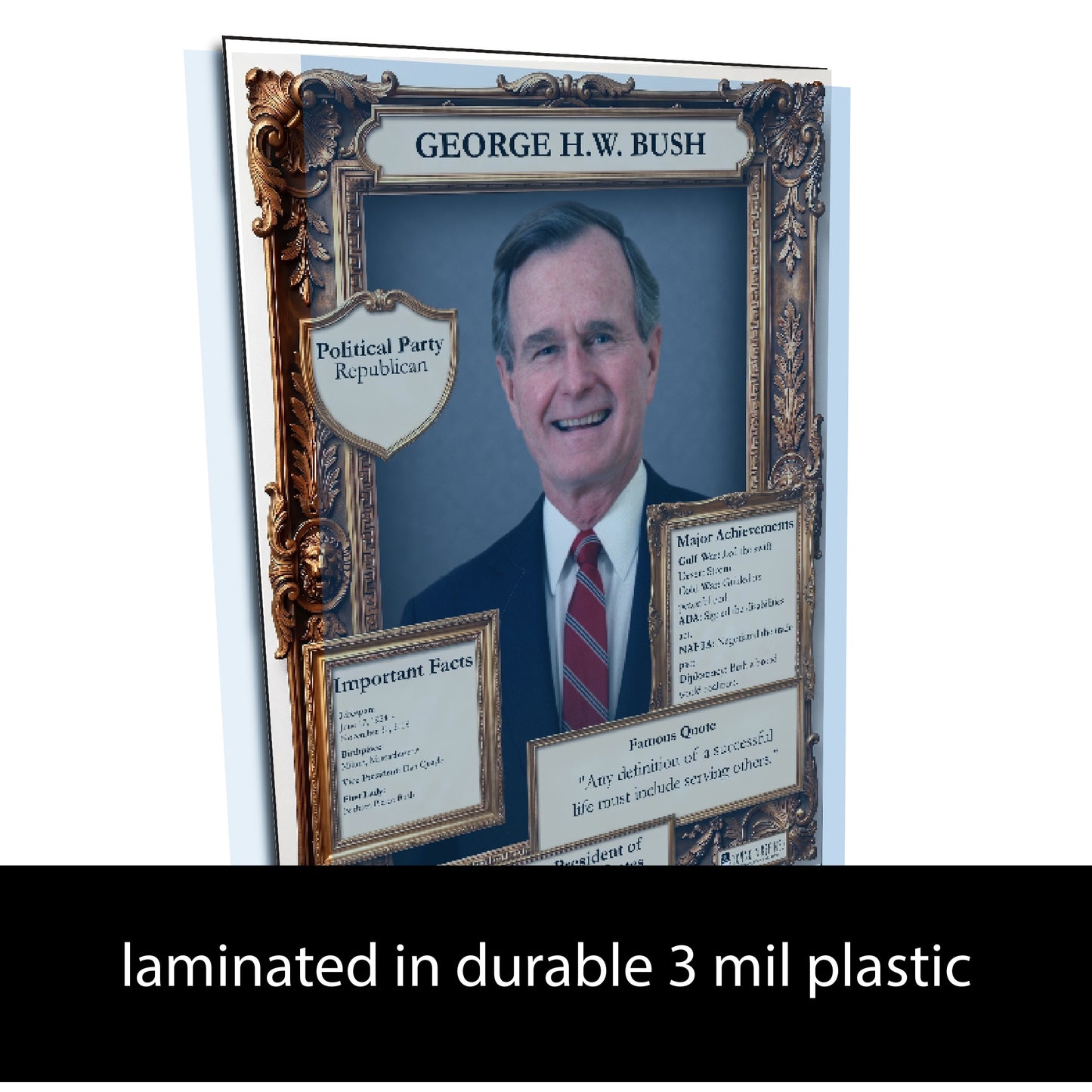 41st US President George H.W. Bush Inspirational Quote Poster - Young N Refined