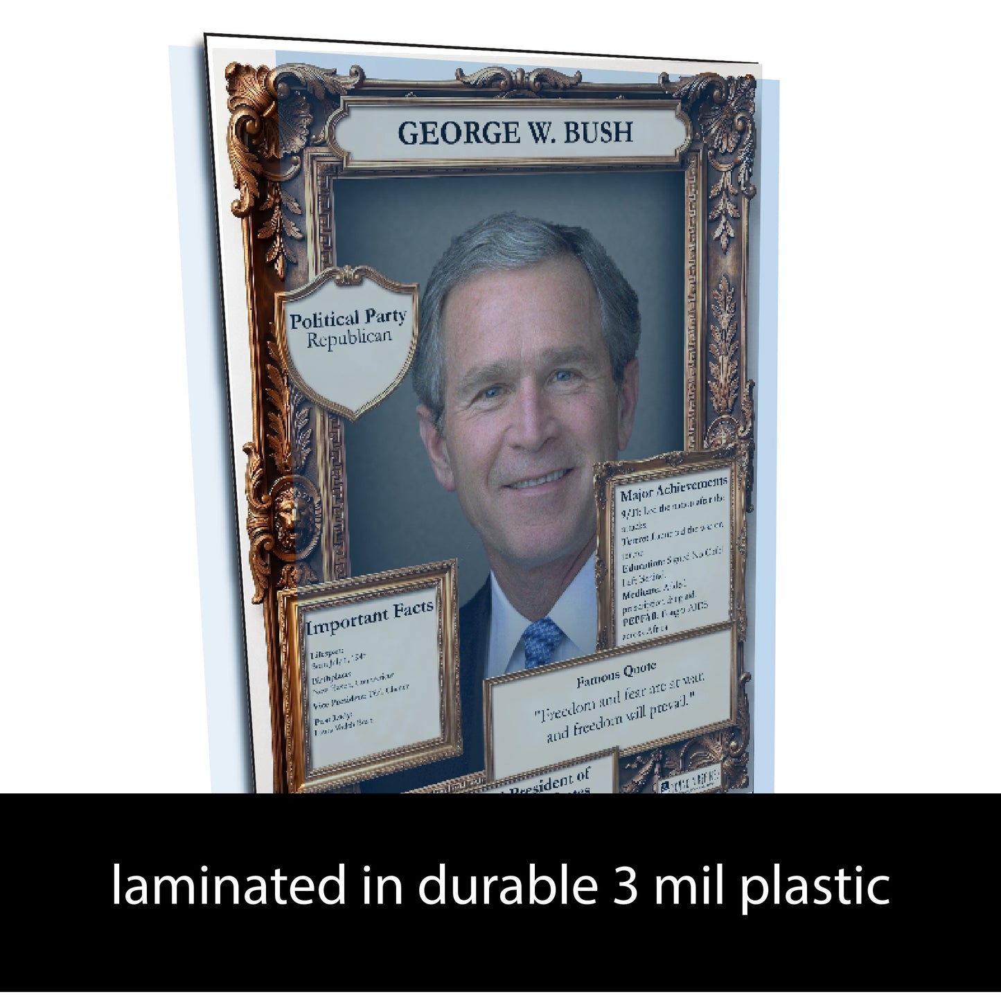 43rd US President George W. Bush Inspirational Quote Poster - Young N Refined