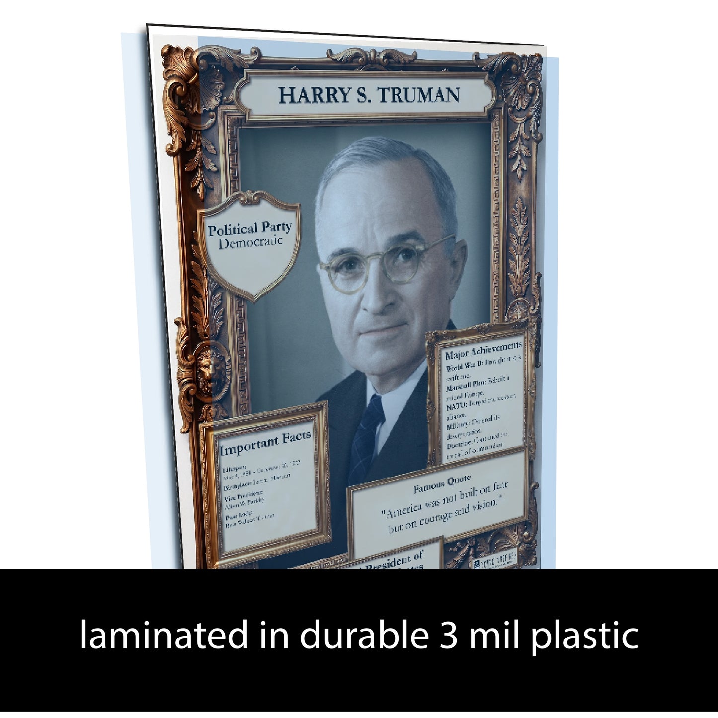 33rd US President Harry S. Truman Inspirational Quote Poster - Young N Refined