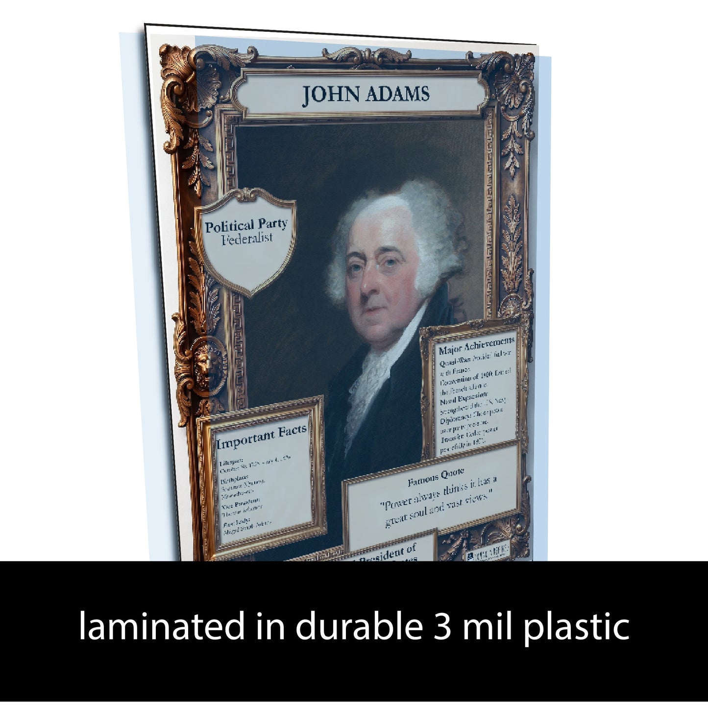 2nd US President John Adams Inspirational Quote Poster - Young N Refined