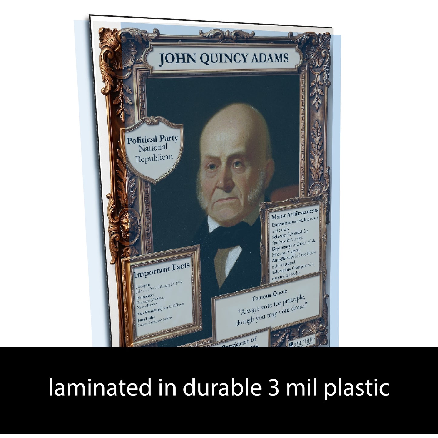 6th US President John Quincy Adams Inspirational Quote Poster - Young N Refined