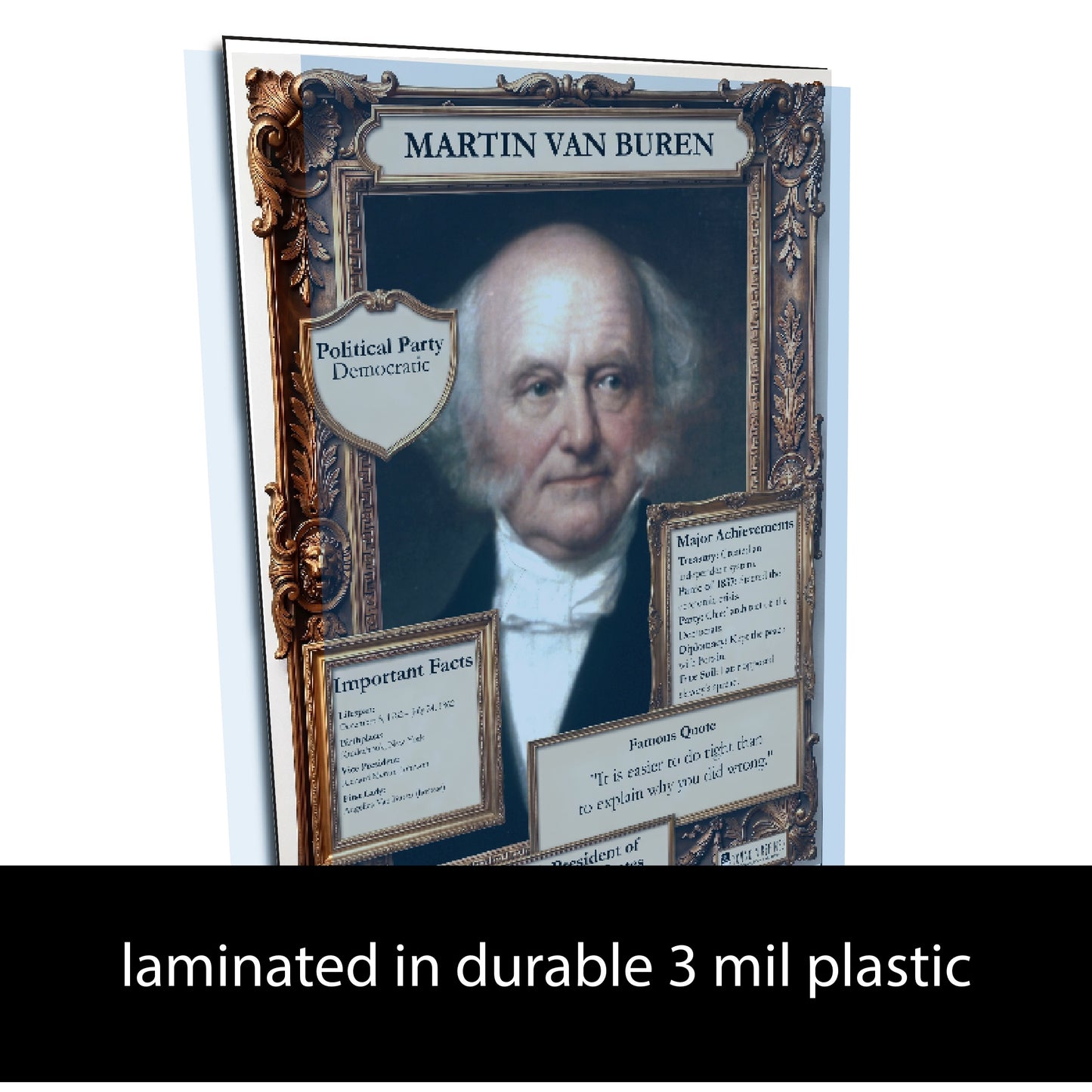 8th US President Martin Van Buren Inspirational Quote Poster - Young N Refined