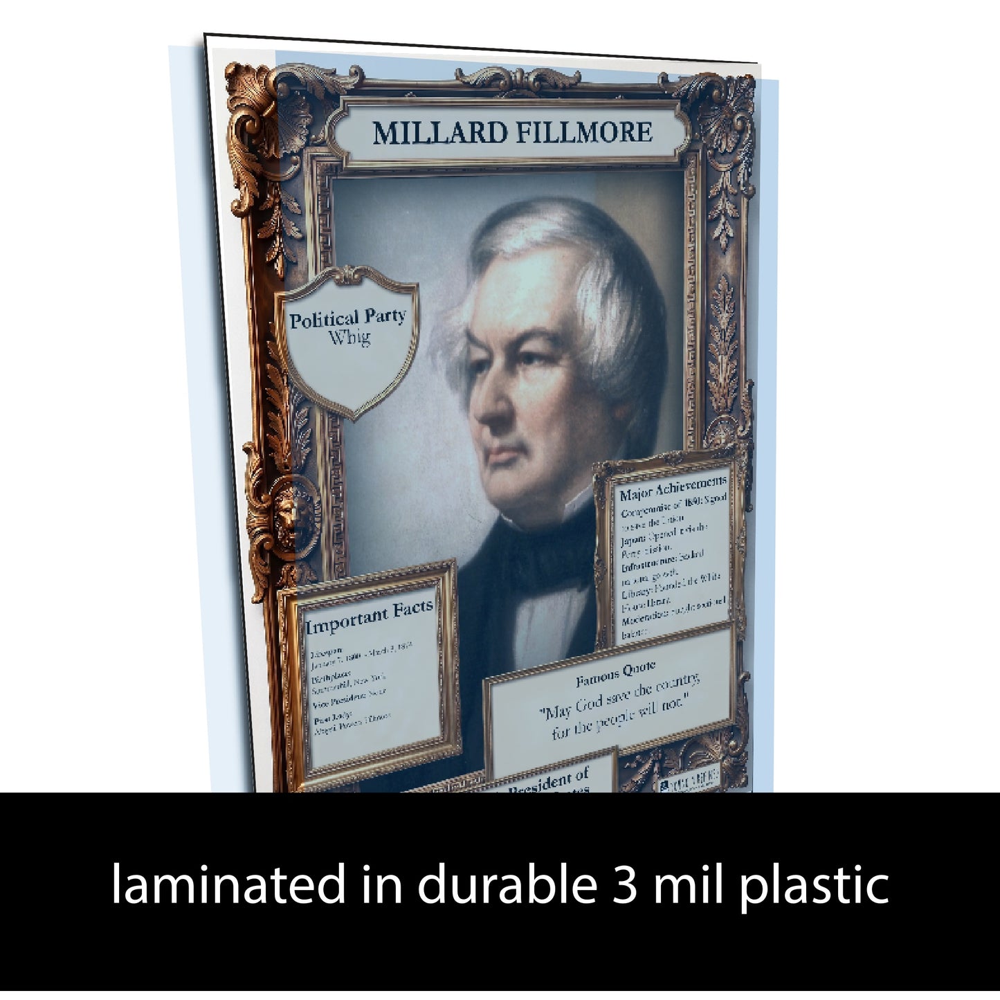 13th US President Millard Fillmore Inspirational Quote Poster - Young N Refined