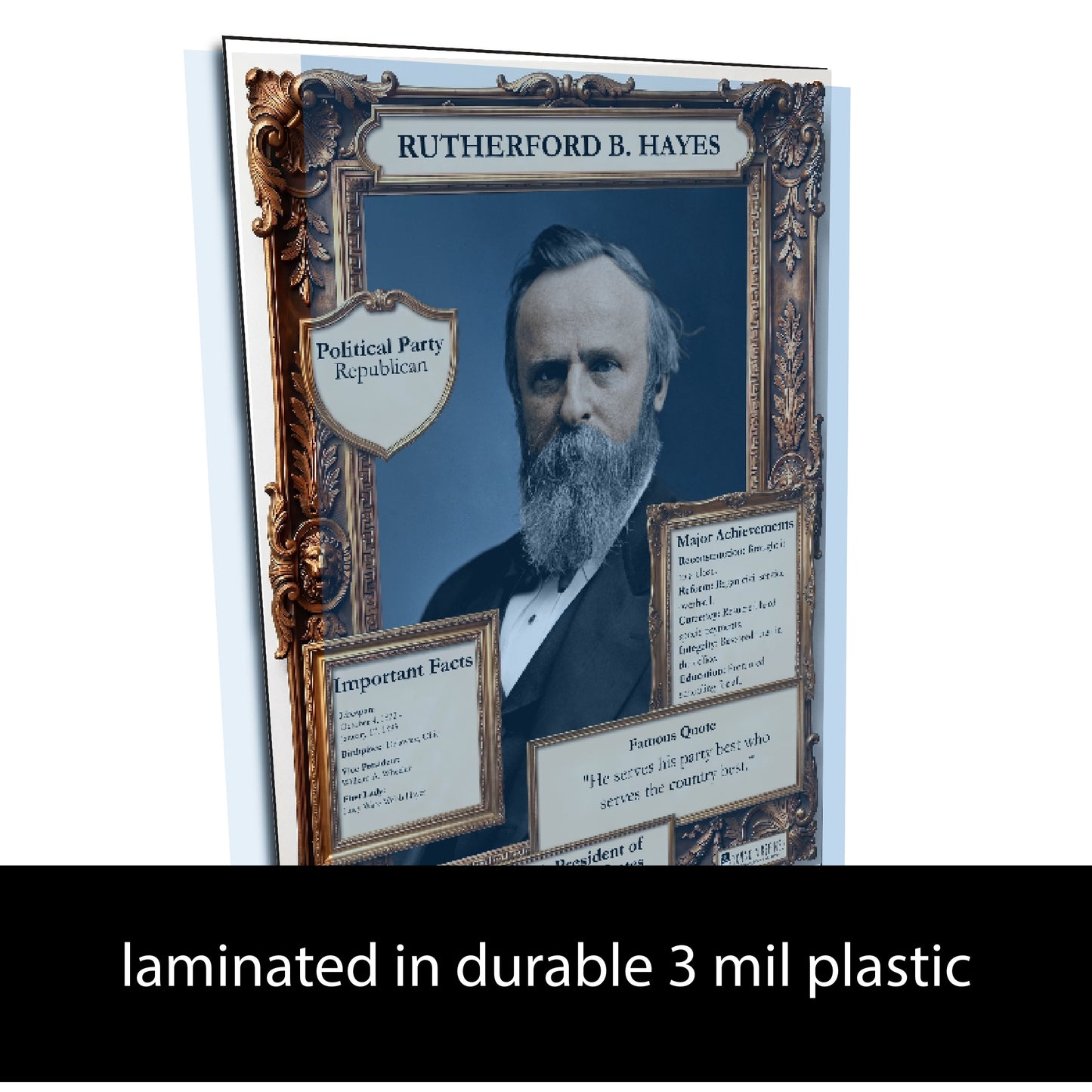 19th US President Rutherford B. Hayes Inspirational Quote Poster - Young N Refined