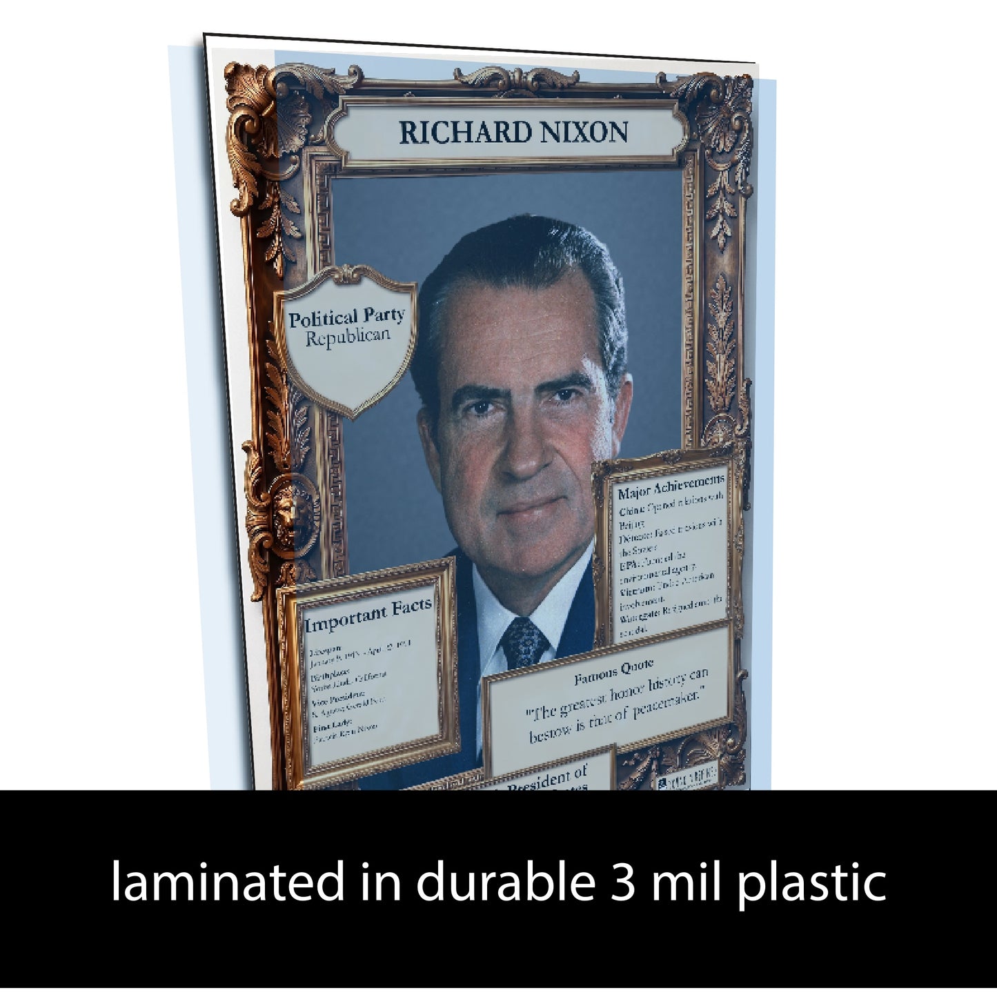 US President Richard Nixon Inspirational Quote Poster - Young N Refined