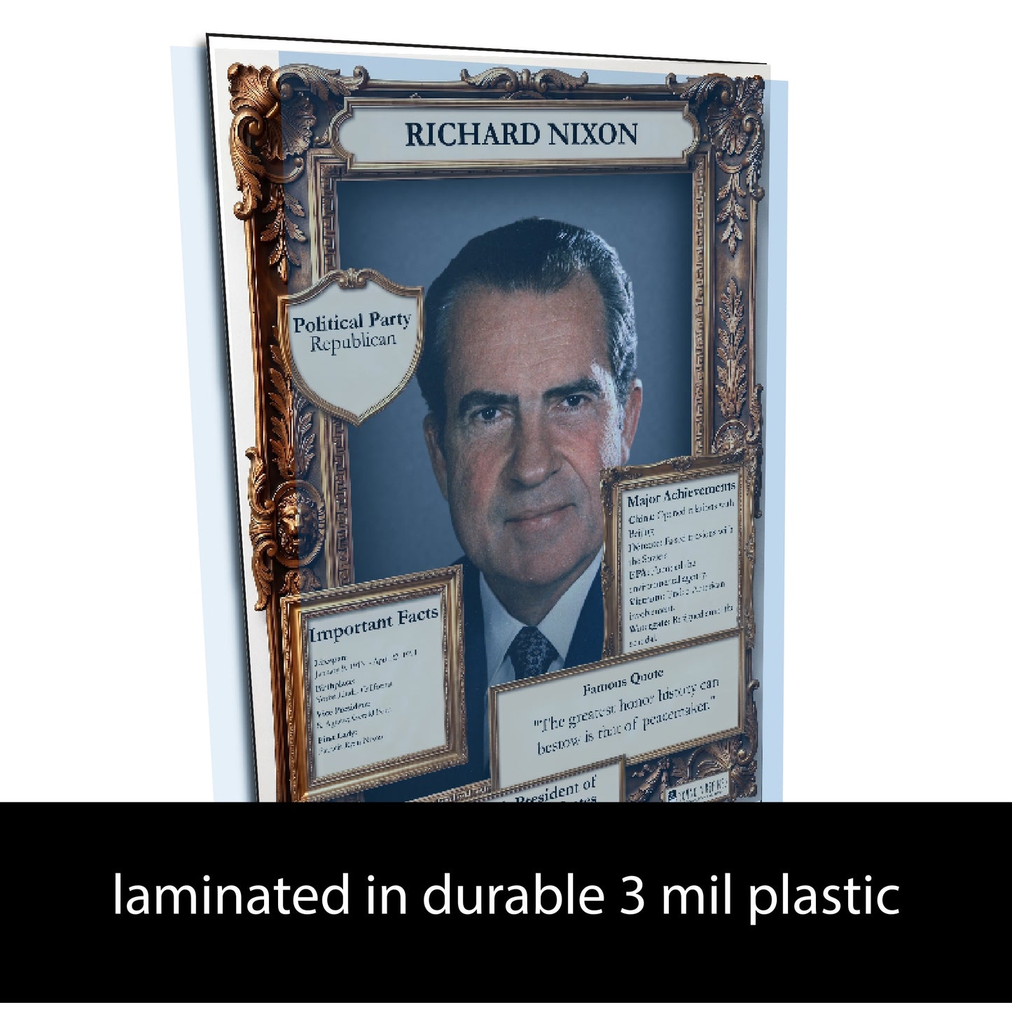 37th US President Richard Nixon Inspirational Quote Poster - Young N Refined