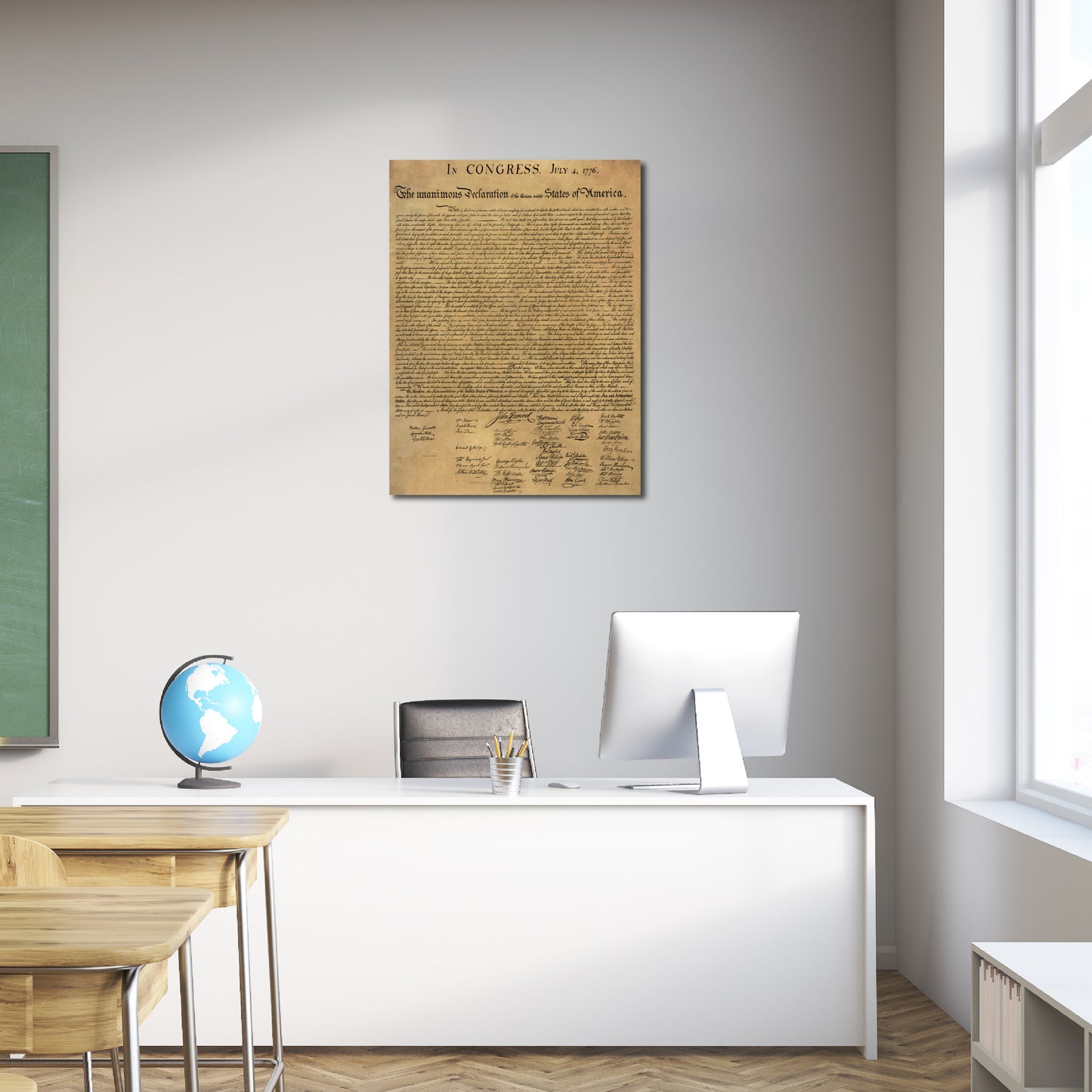 Declaration of Independence Poster Classroom Chart Décor Laminated Replica Young N Refined