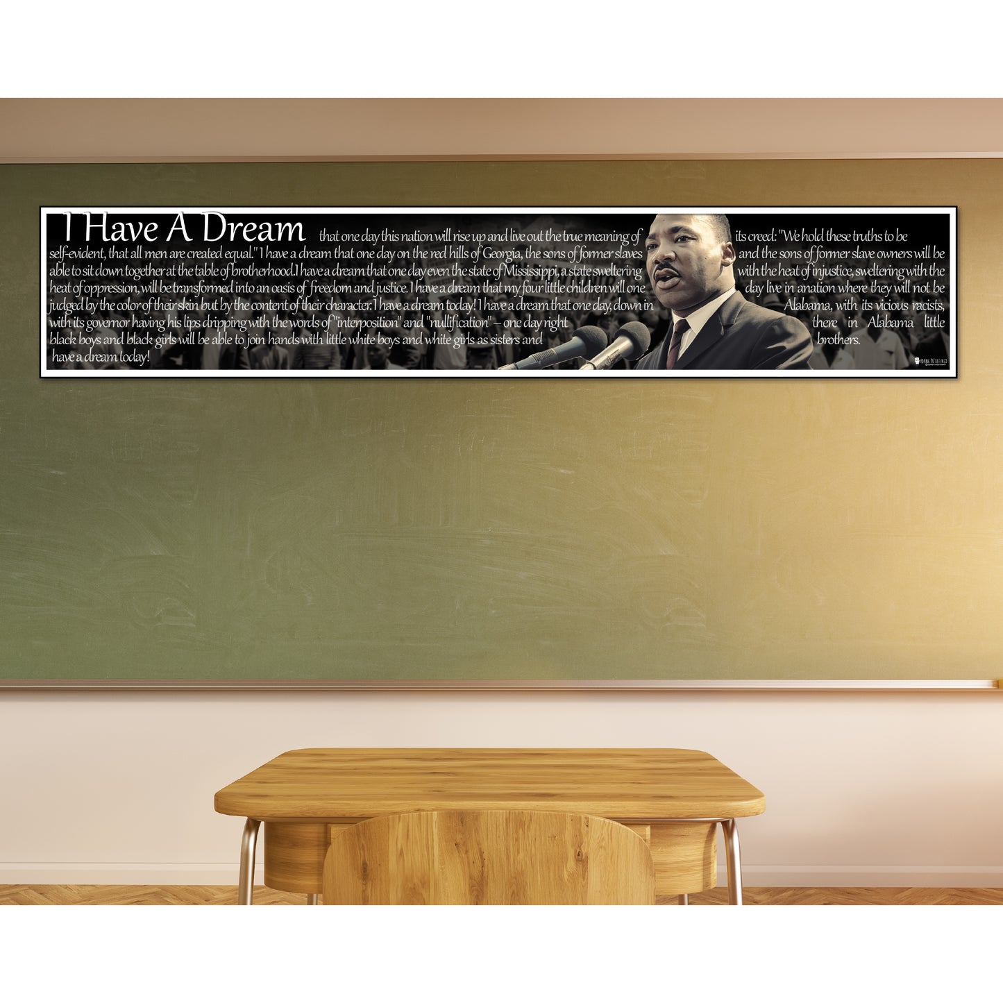 Martin Luther King Jr. Banner for Classroom Plastic Bulletin Board Sign Young N Refined