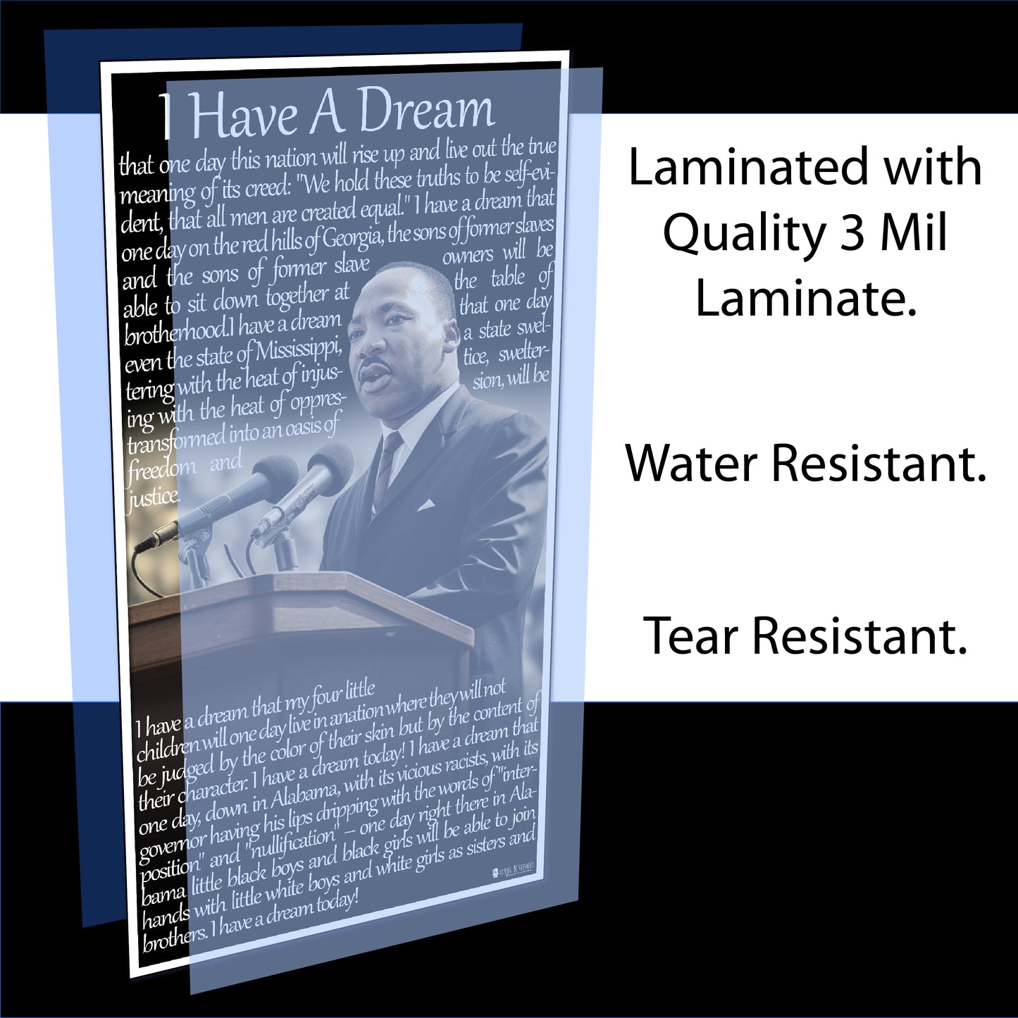 Martin Luther King Jr. Banner for Classroom Laminated Bulletin Board Sign Young N Refined