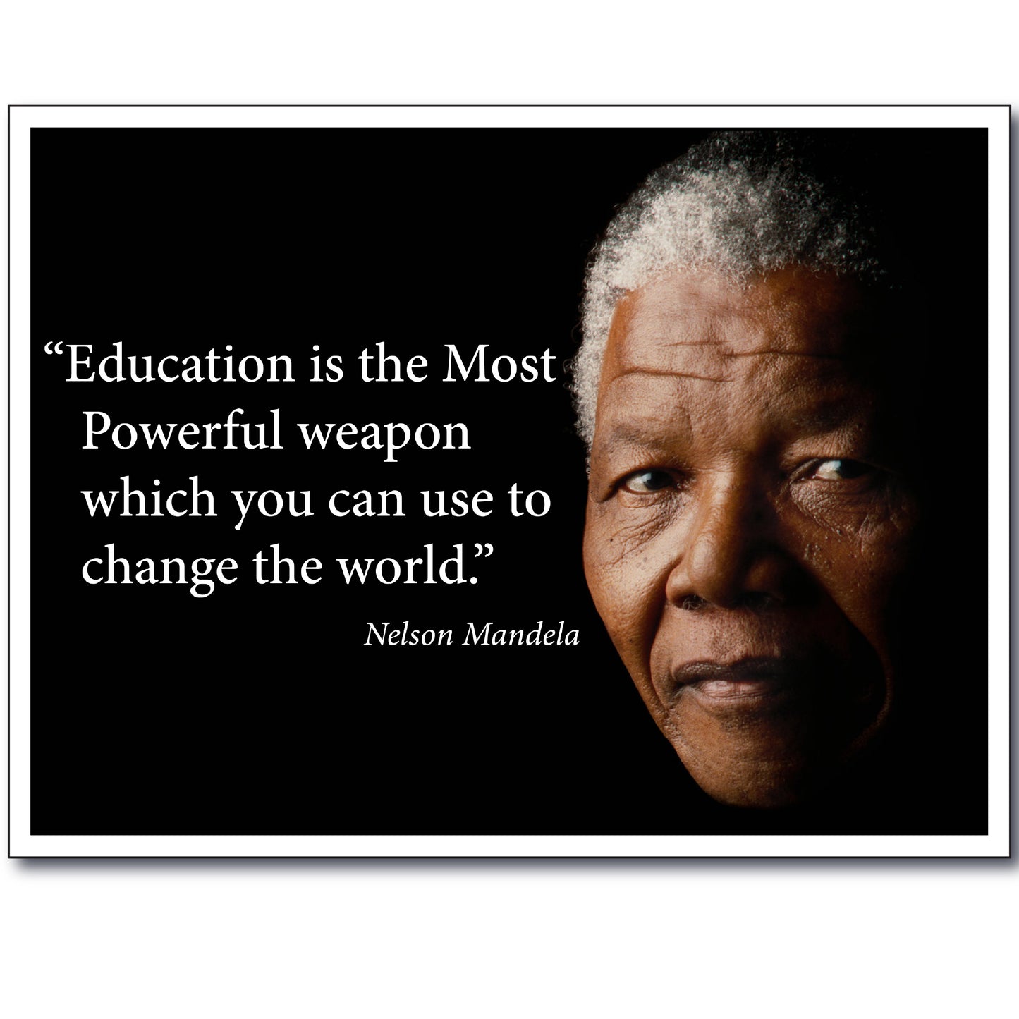 Education is the Most Powerful Nelson Mandela Poster Print