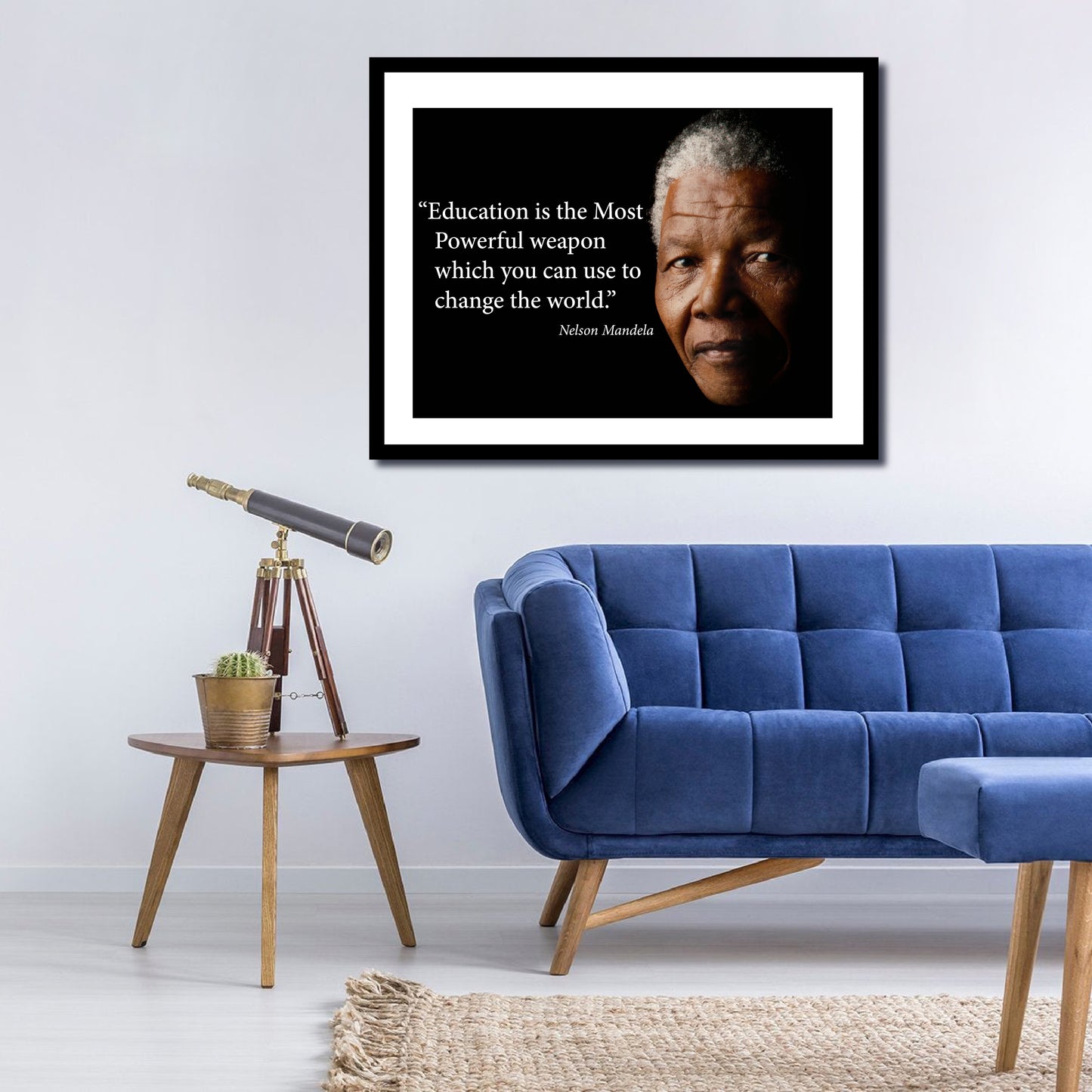 Education is the Most Powerful Nelson Mandela Poster Print