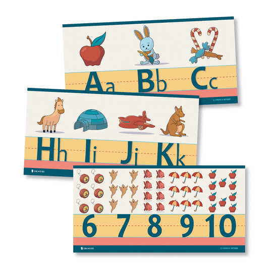 Alphabet Numbers Classroom Wall Line for Teaching ABCs Cartoons Young N Refined
