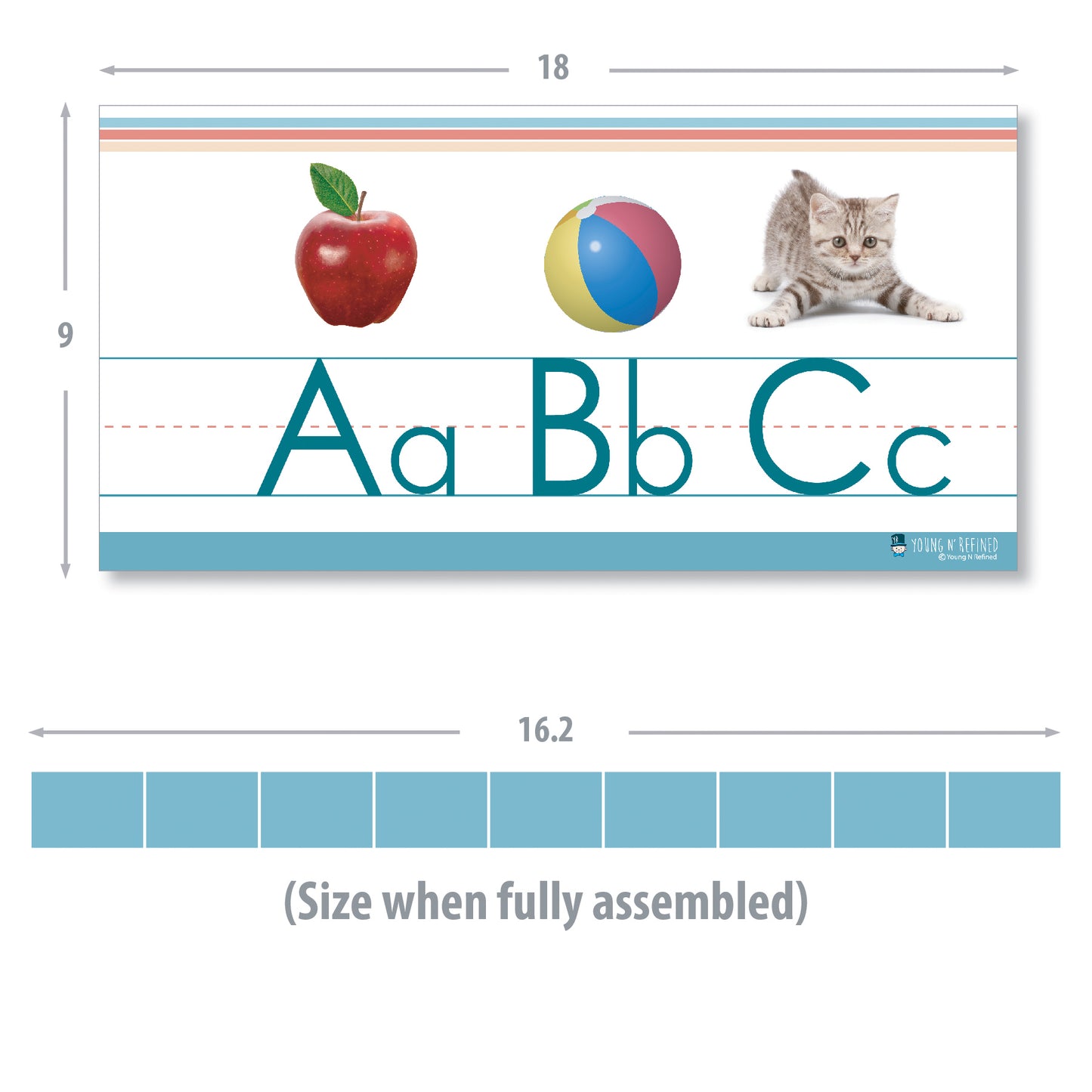 Alphabet and numbers classroom Wall Line for teaching ABCs Young N Refined