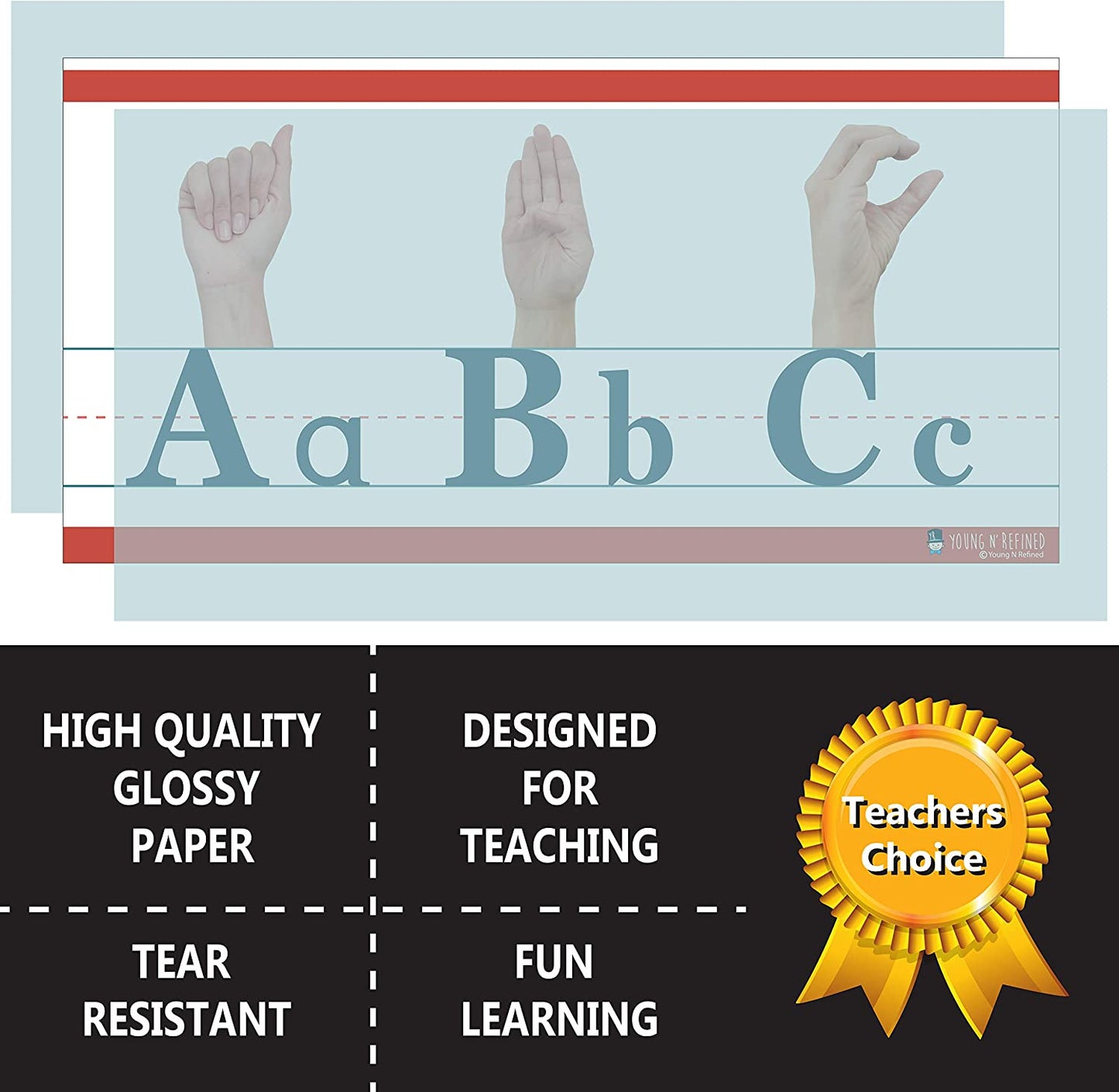 American Sign Language Bulletin board set ABC and counting to 10 - Young N' Refined