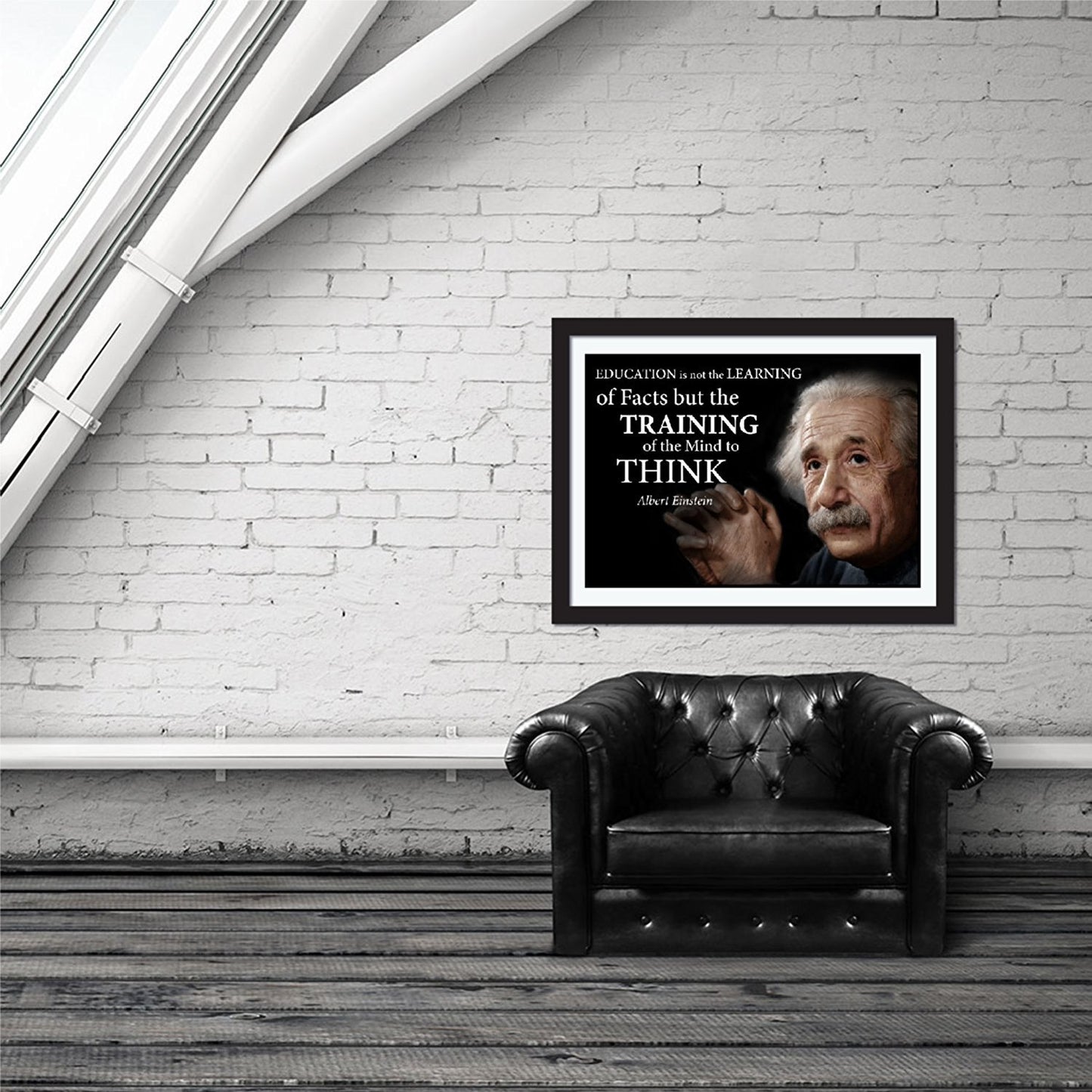 Albert Einstein Education Poster for Home Library Classroom or Office - Young N' Refined