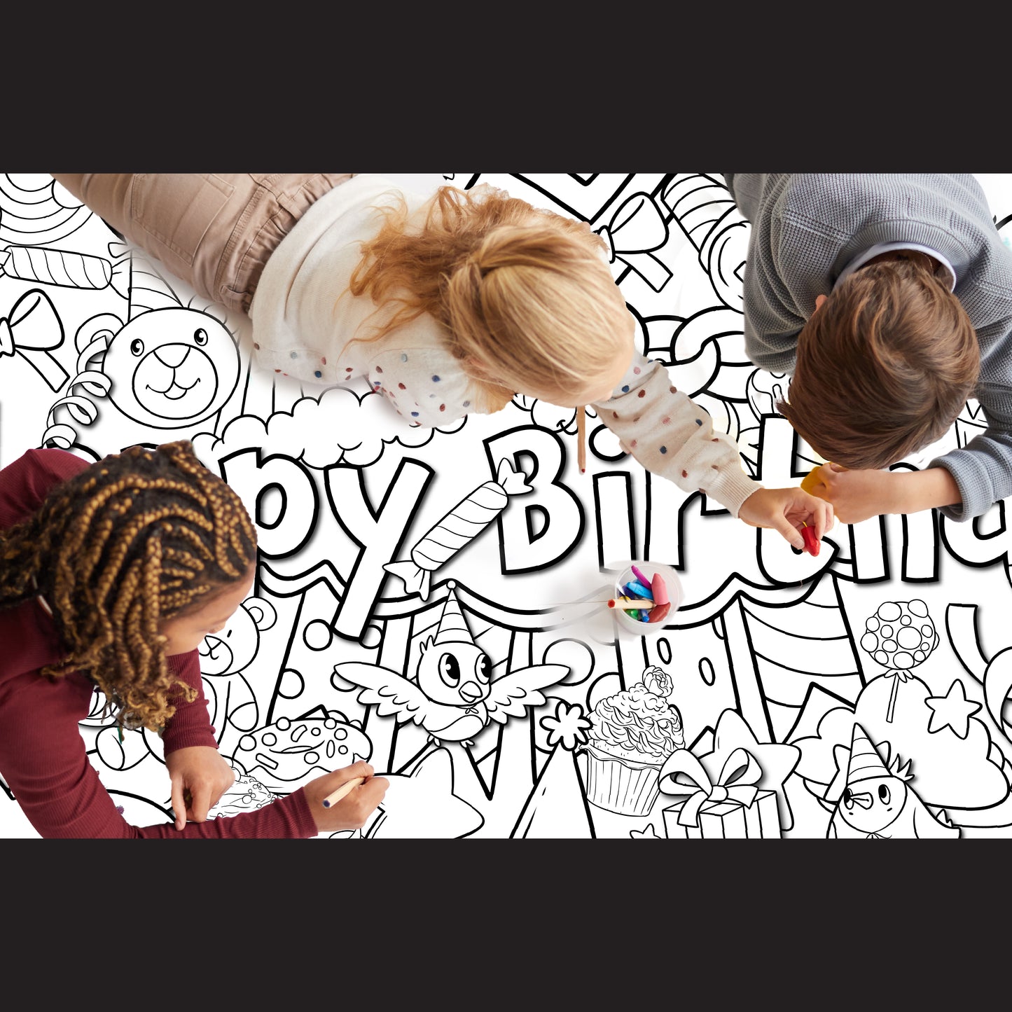 Birthday Party Coloring Page Table Cloth Activity Paper Liner Young N Refined