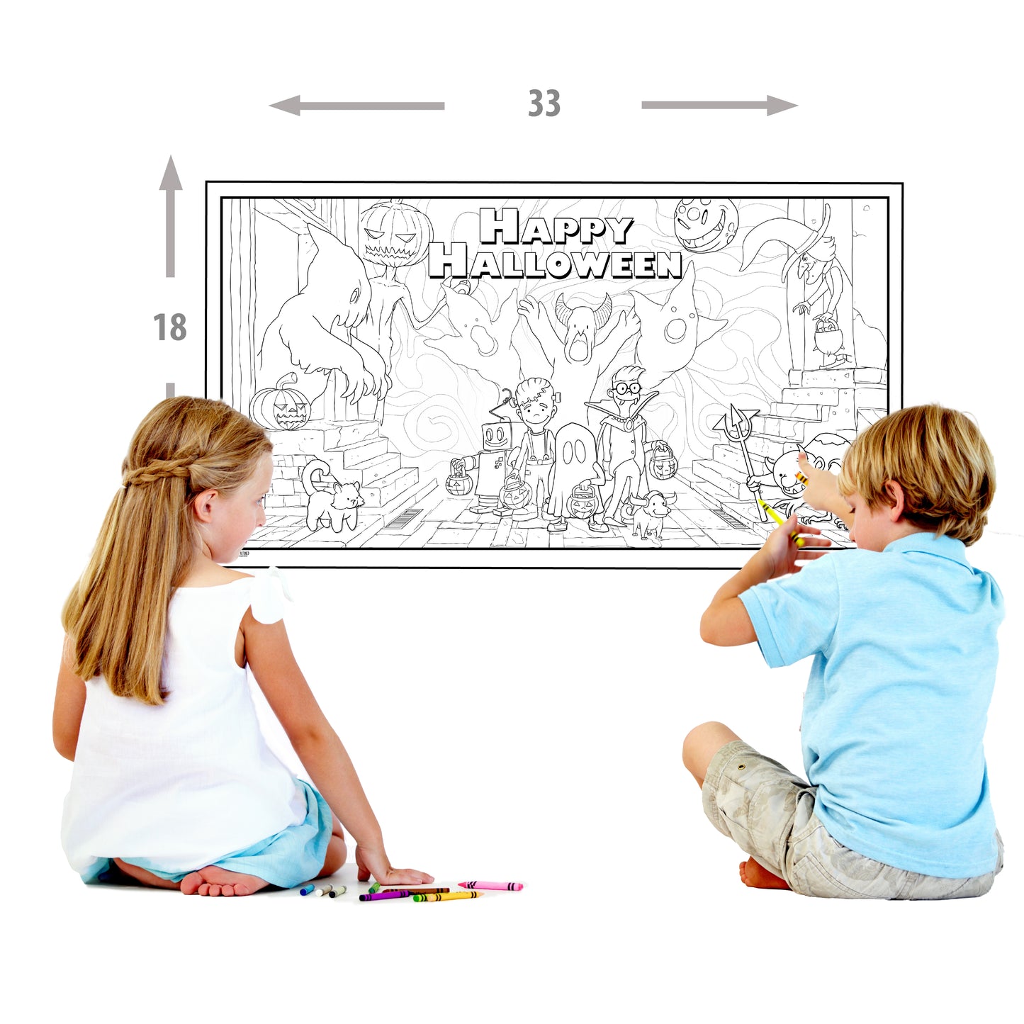 Giant Halloween Activity Coloring page Poster folded version Young N Refined