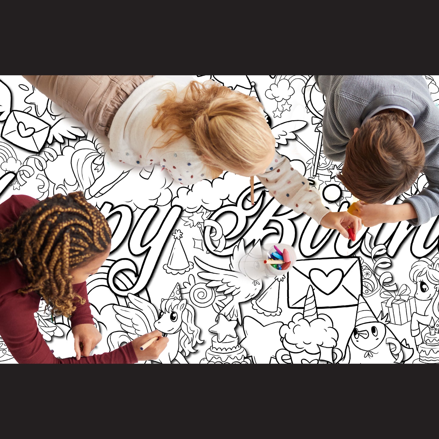 Coloring Table Cloth Birthday Party Activity Page Paper Liner Fairy Princess Unicorns Young N Refined