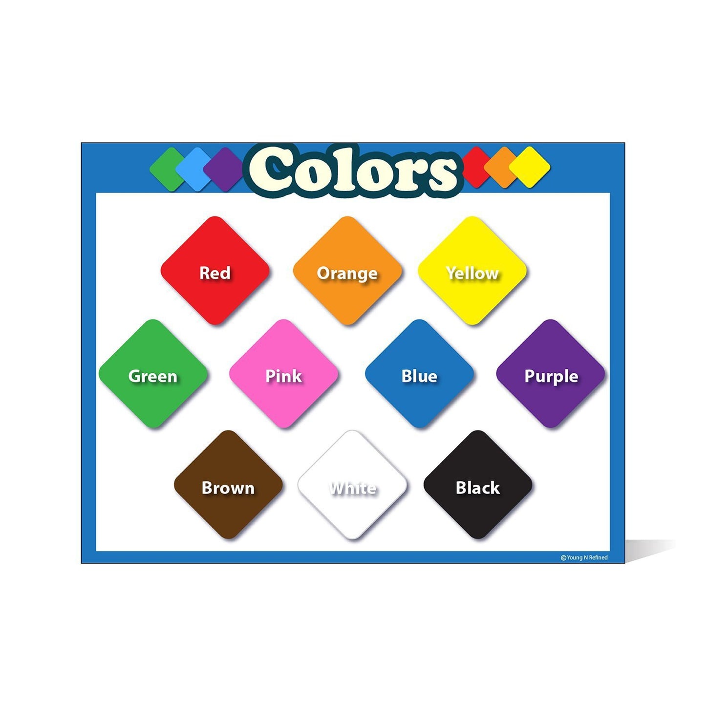 Children Learning Colors Chart Laminated Classroom Poster - Young N' Refined