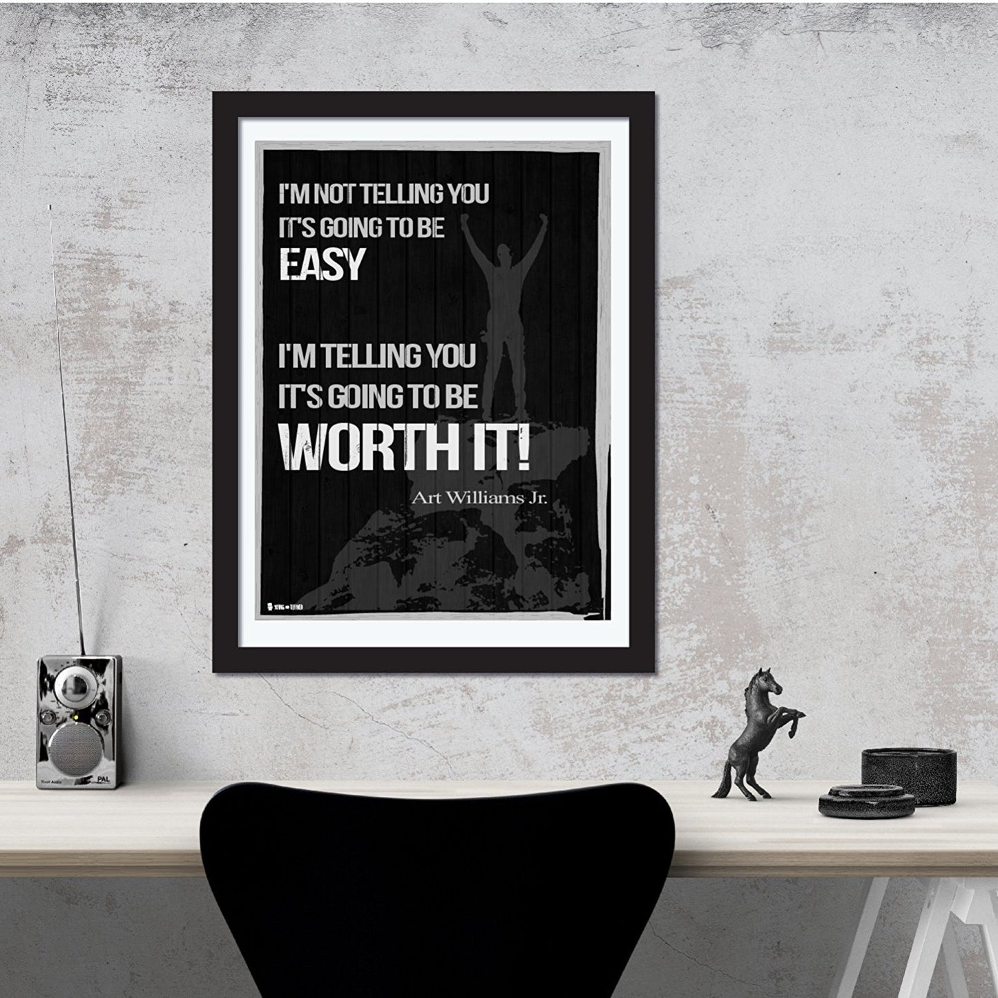 Inspirational saying quote by Arthur L. Williams Jr. Worth It wall art Black perfect for decorating kitchens homes bathrooms bedrooms hallways. - Young N' Refined