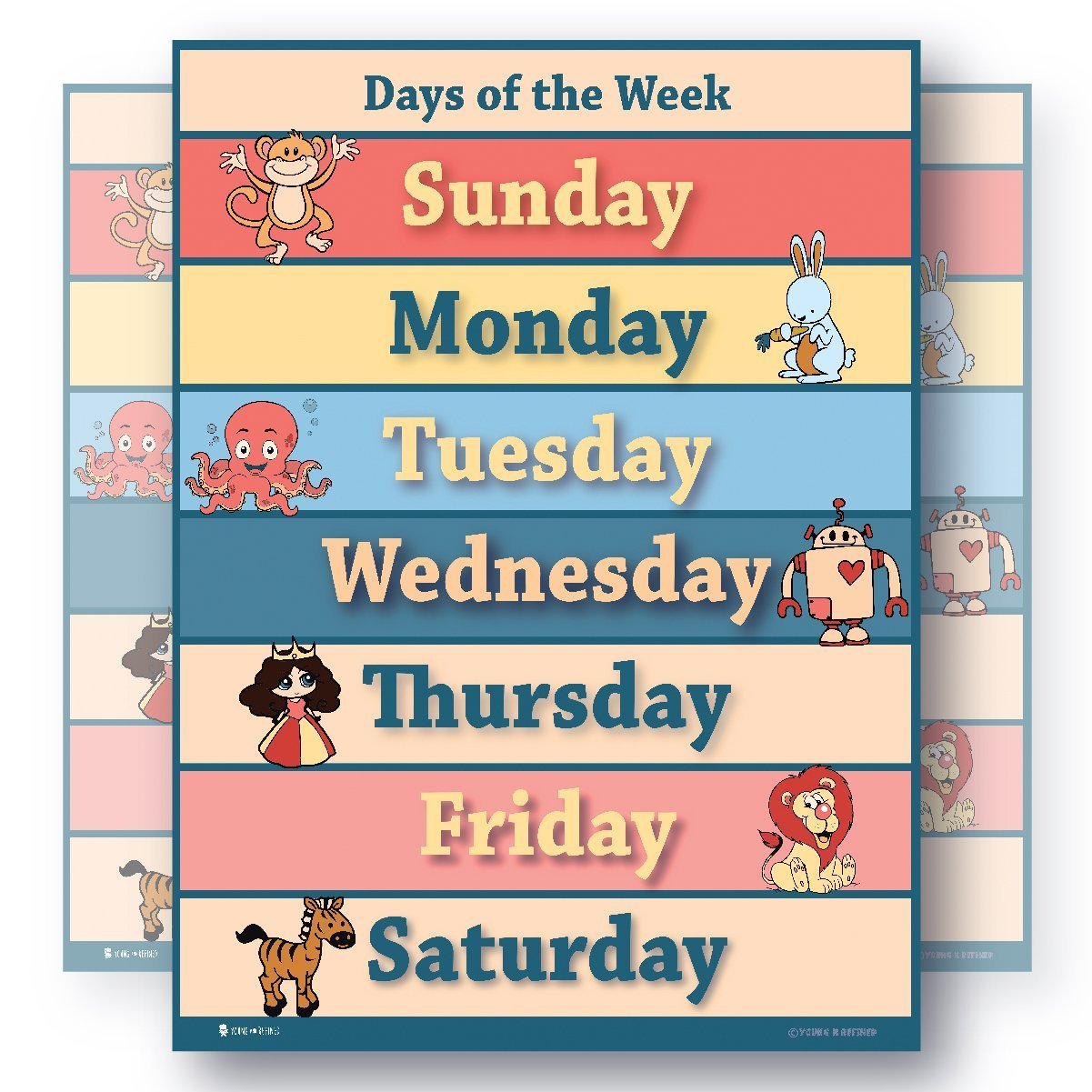 Learning Days of the Week Chart Laminated Education Classroom Poster - Young N' Refined