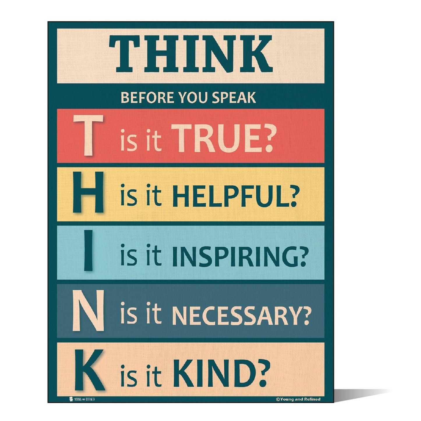 Motivational Think Before You Speak Chart Laminated Classroom Poster - Young N' Refined