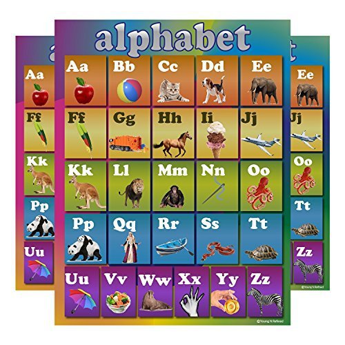 Learning Rainbow Alphabet ABC Chart Laminated Classroom Poster - Young N' Refined
