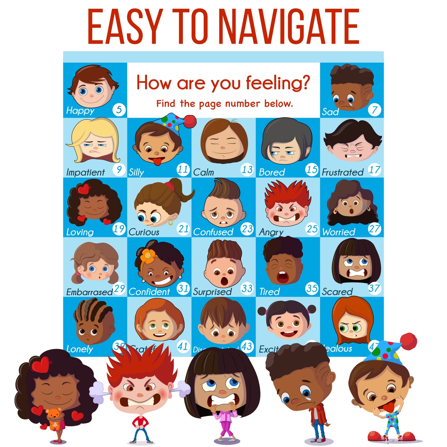 My Feelings My Choices Flip Book Tool for teaching processing 22 different emotions for children (5x6.5) Young N Refined