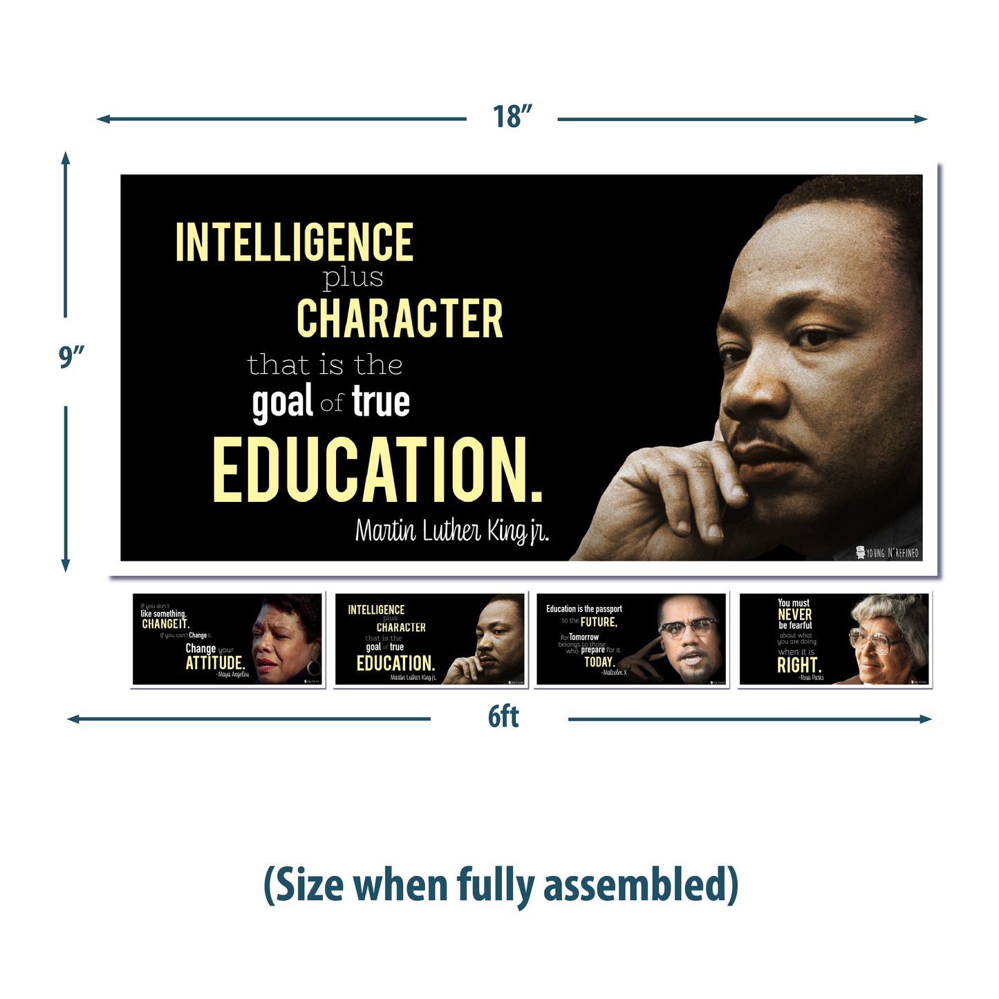 Quotes Prints of Civil Rights Heros (4 Inspiring Collections of Famous Quotes), Including Martin Luther King Posters, Rosa Parker, Malcolm X Posters and Maya Angelou Art Prints