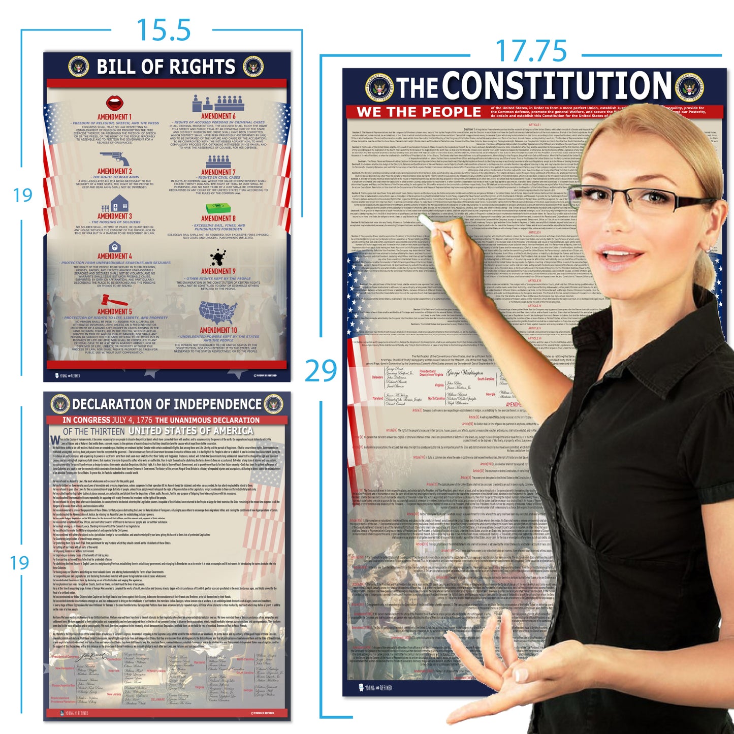 American Founding documents Laminated 3 pack