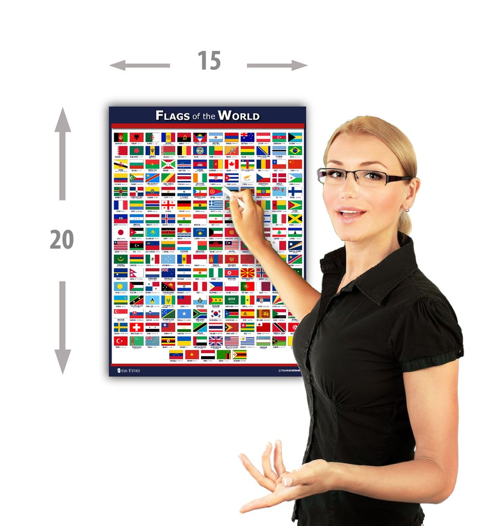 World Flags Educational Poster for kids