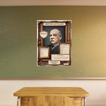 24th US President Grover Cleveland Inspirational Quote Poster - Young N Refined