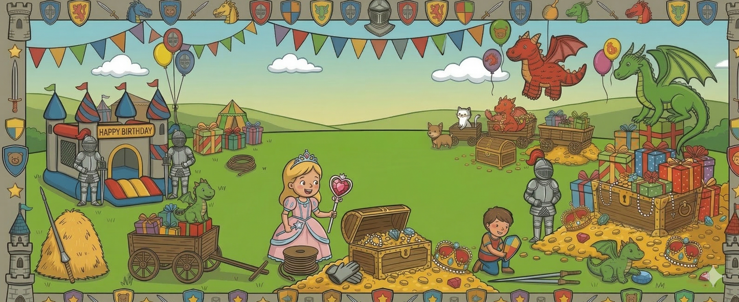 Birthday Party Coloring Page Table Cloth Activity Paper Liner Knights Young N Refined