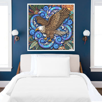 Large Adult Coloring Poster Page Eagle Made of Mandala Floral