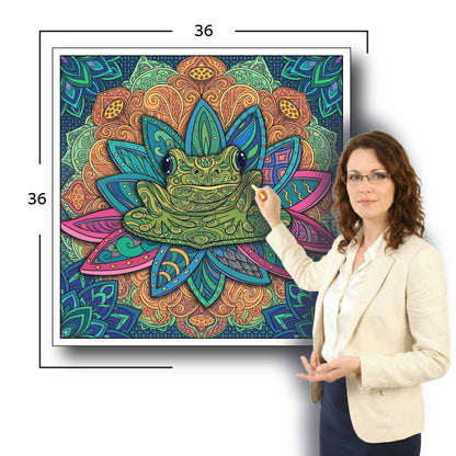 Large Adult Coloring Poster Page Frog Made of Mandala Floral