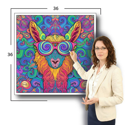 Large Adult Coloring Poster Page Llama Made of Mandala Floral