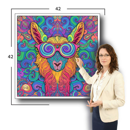 Large Adult Coloring Poster Page Llama Made of Mandala Floral