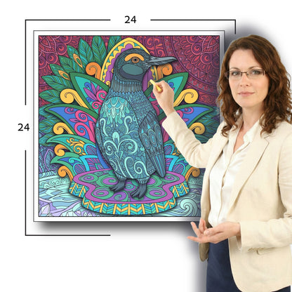 Large Adult Coloring Poster Page Pangolin Made of Mandala Floral