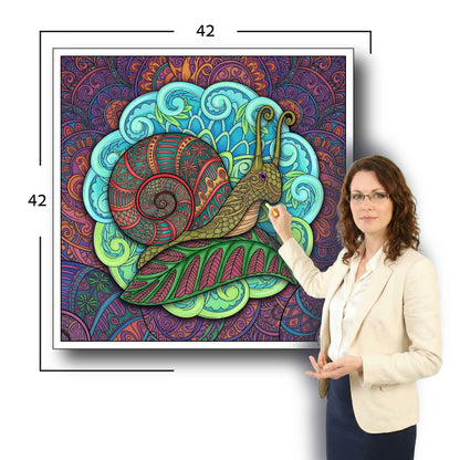 Large Adult Coloring Poster Page Snail Made of Mandala Floral
