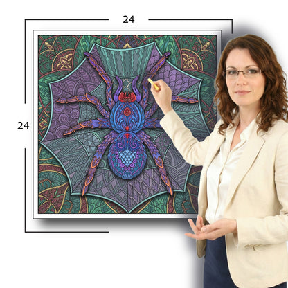 Large Adult Coloring Poster Page Spider Made of Mandala Floral