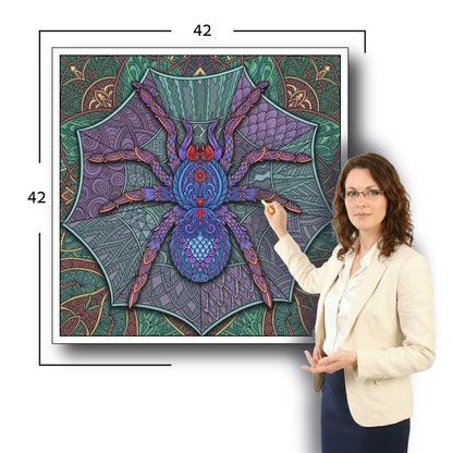Large Adult Coloring Poster Page Spider Made of Mandala Floral