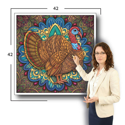 Large Adult Coloring Poster Page Turkey Made of Mandala Floral