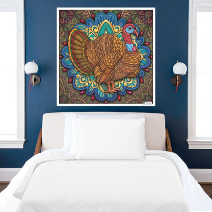 Large Adult Coloring Poster Page Turkey Made of Mandala Floral