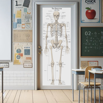 Life Size Skeleton bones named Poster for classroom or lab printed on durable quality plastic FIXES UPDATED 2025(24"x66") Young N Refined