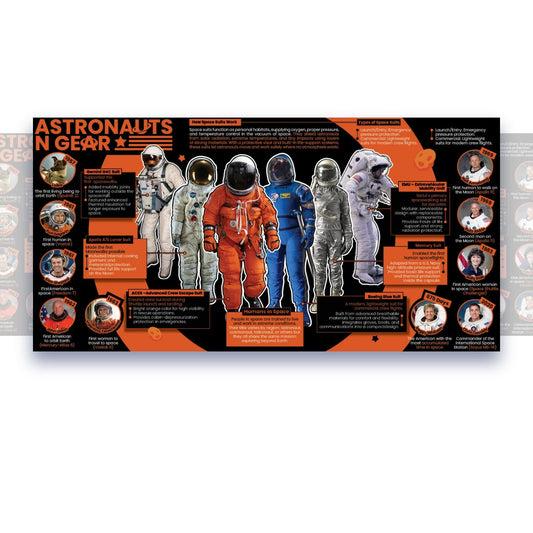 Astronauts in Gear Educational Classroom Poster Young N Refined