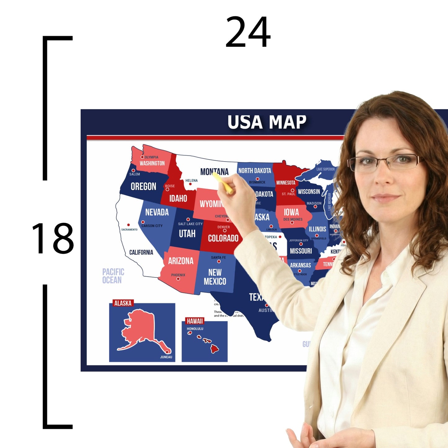 Map Educational Classroom Poster Young N Refined